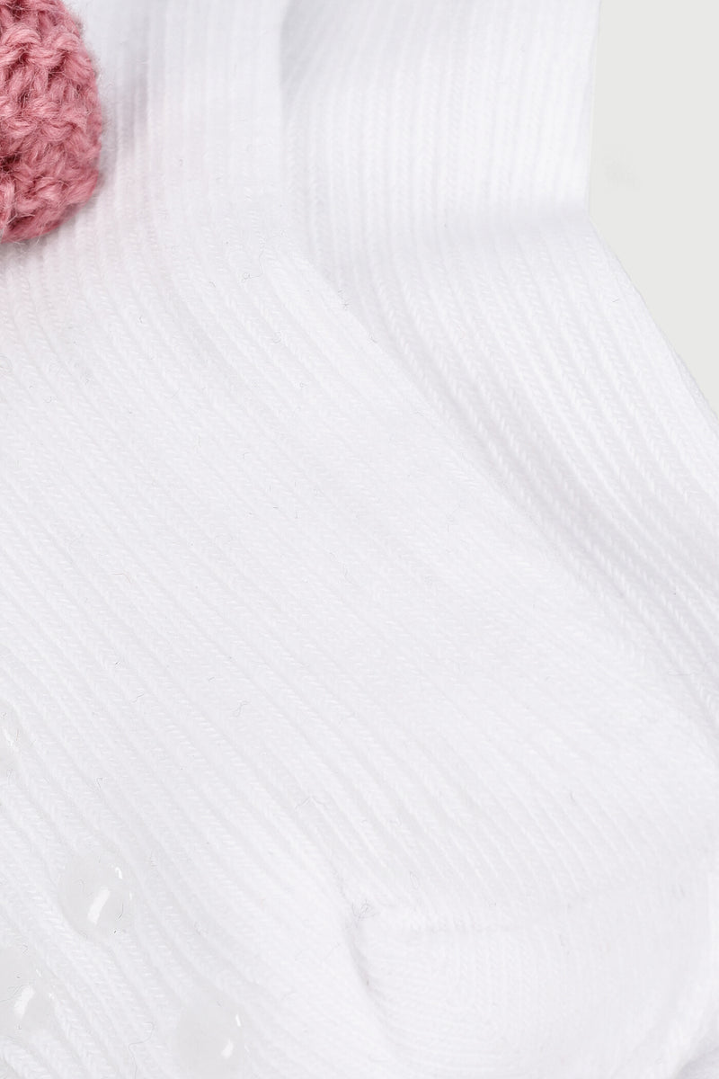 Keedo Baby Girls Embroidered Fashion Sock - White