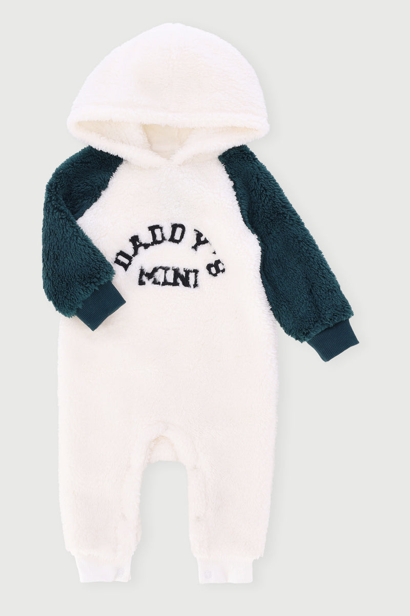 Baby Boys Sherpa Hooded Sleepsuit - Teal