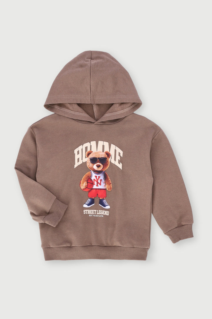 Pre-Boys Basketball Teddy Hoody - Brown
