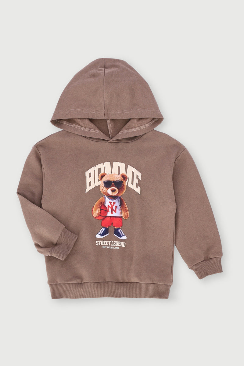 Pre-Boys Basketball Teddy Hoody - Brown