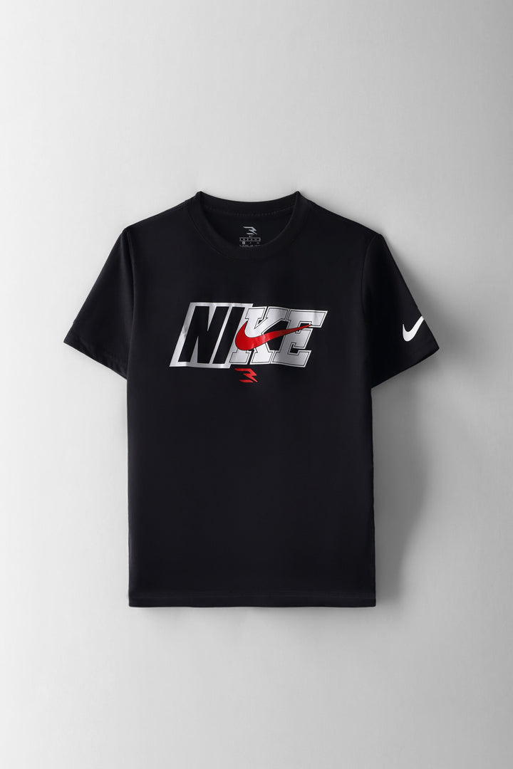Boys Rwb Spliced Swoosh Tee - Black