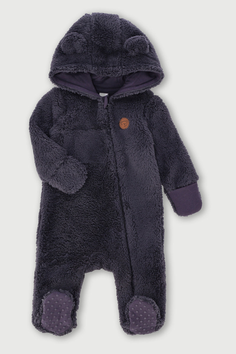 Baby Boys Sherpa Sleepsuit - Marble Grey