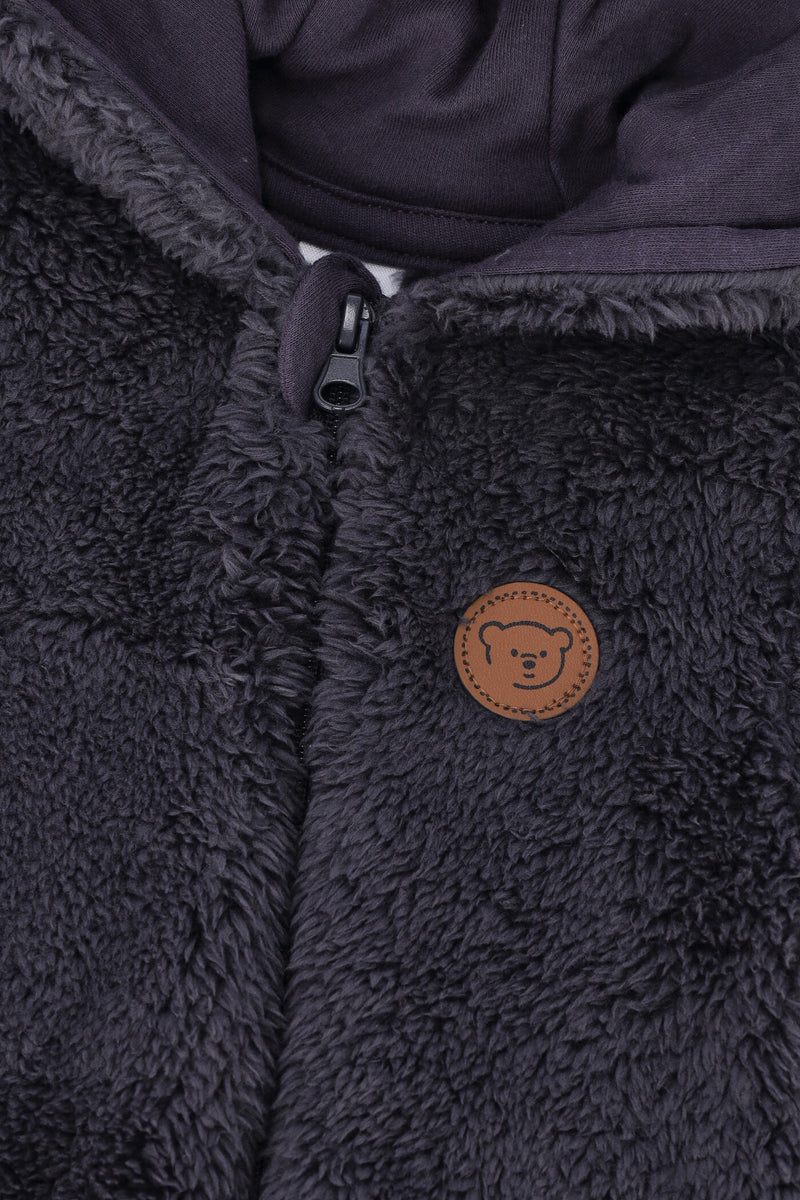 Baby Boys Sherpa Sleepsuit - Marble Grey