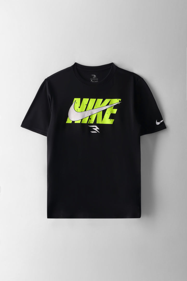Boys Wordblock Dri Fit Tee - Black