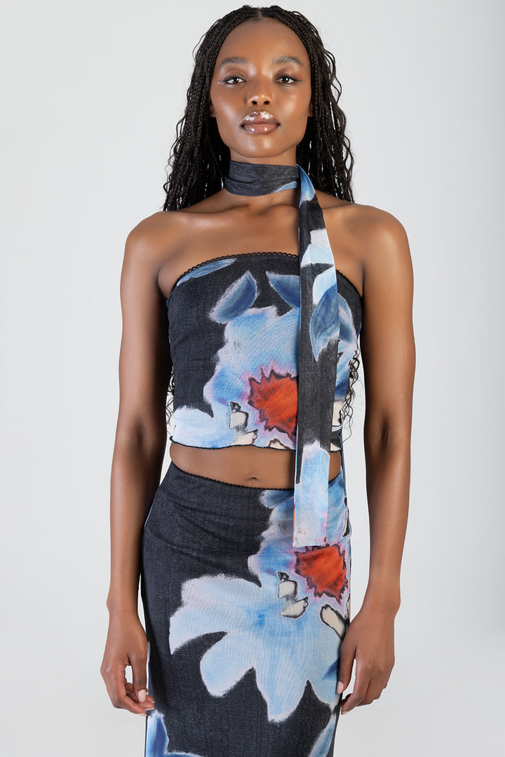 See The Sunrise Tube Top - Black/Blue