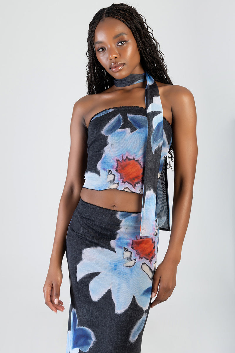 See The Sunrise Tube Top - Black/Blue