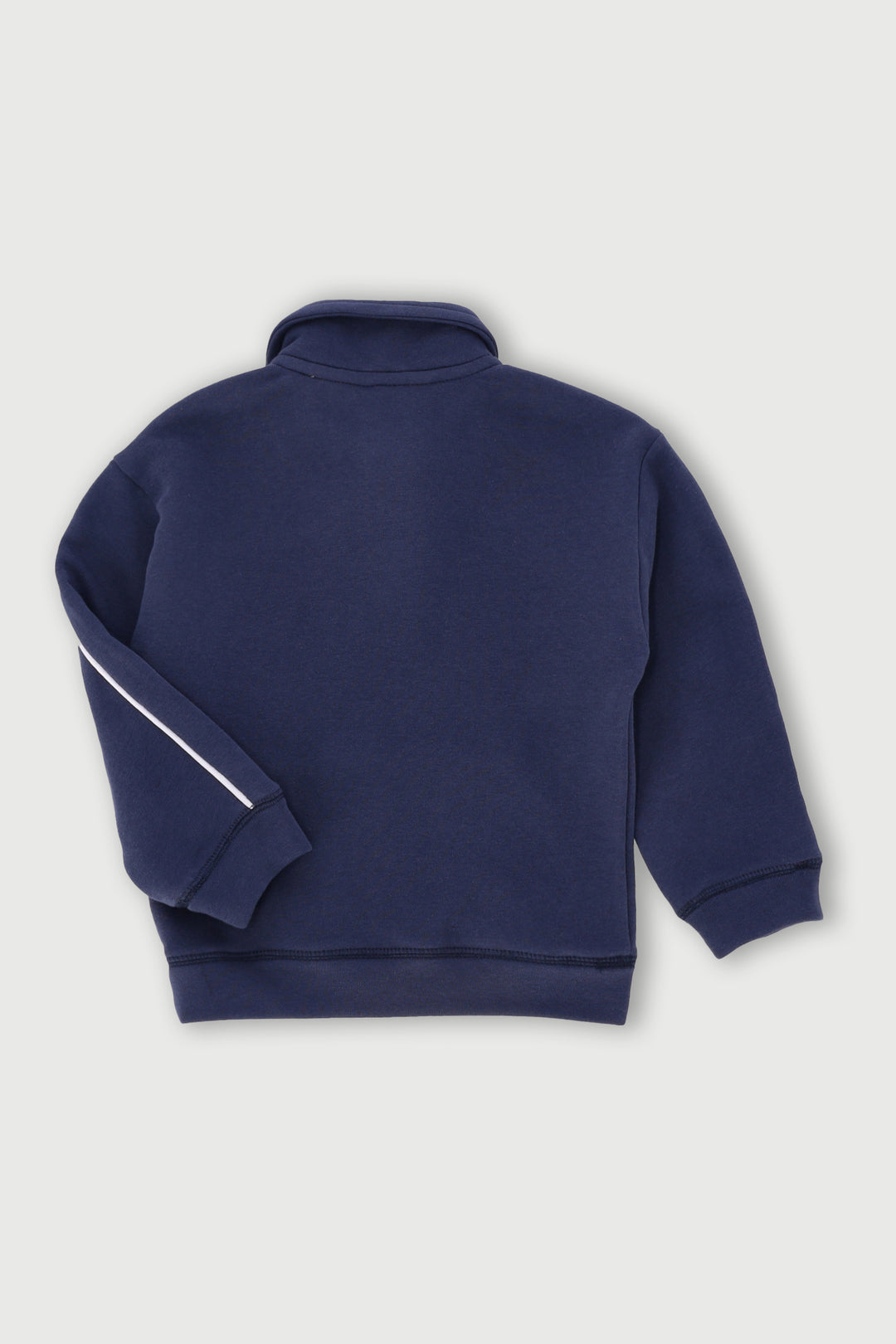 Pre-Boys Collegiate Piped Embroidered Crew Top - Navy