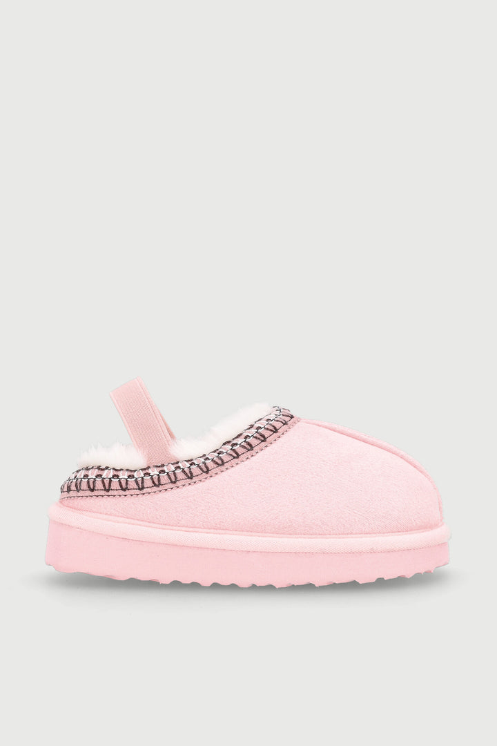 Pre-Girls Blanket Stitch Slipper - Blush