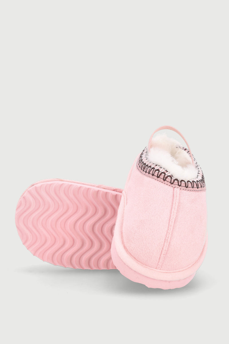 Pre-Girls Blanket Stitch Slipper - Blush