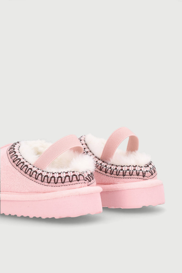 Pre-Girls Blanket Stitch Slipper - Blush