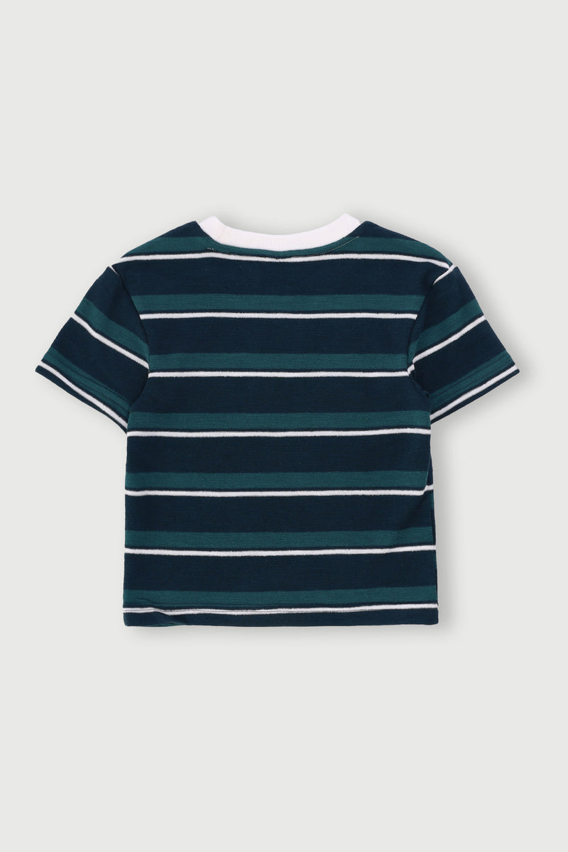 Pre-Boys Yarn Dyed Terry Fleece Tee - Dark Green