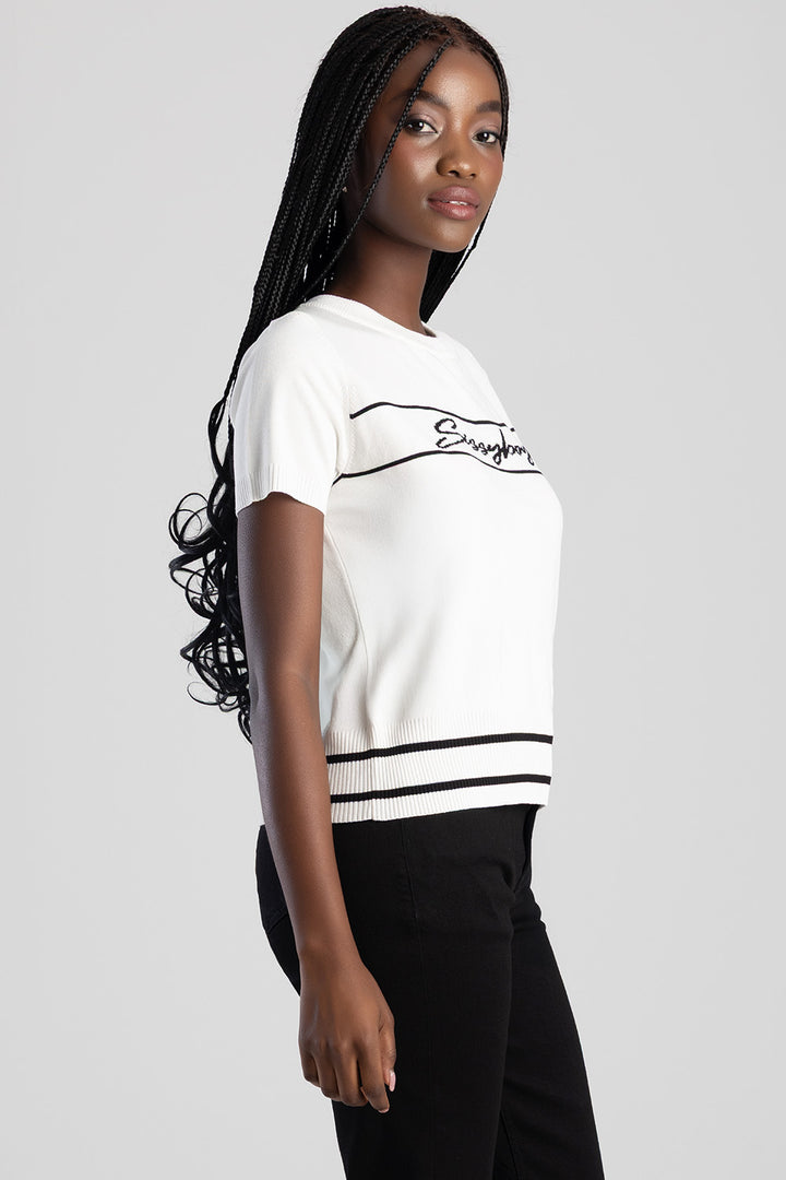 Need To Think Knitted Golfer - White
