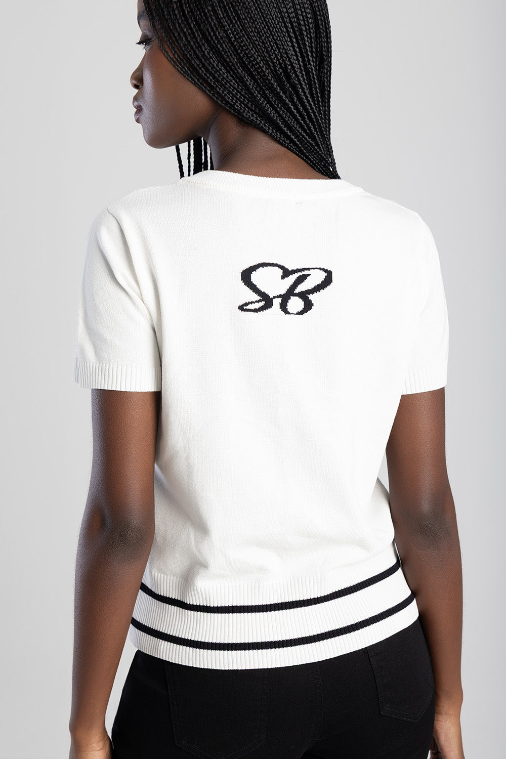 Need To Think Knitted Golfer - White