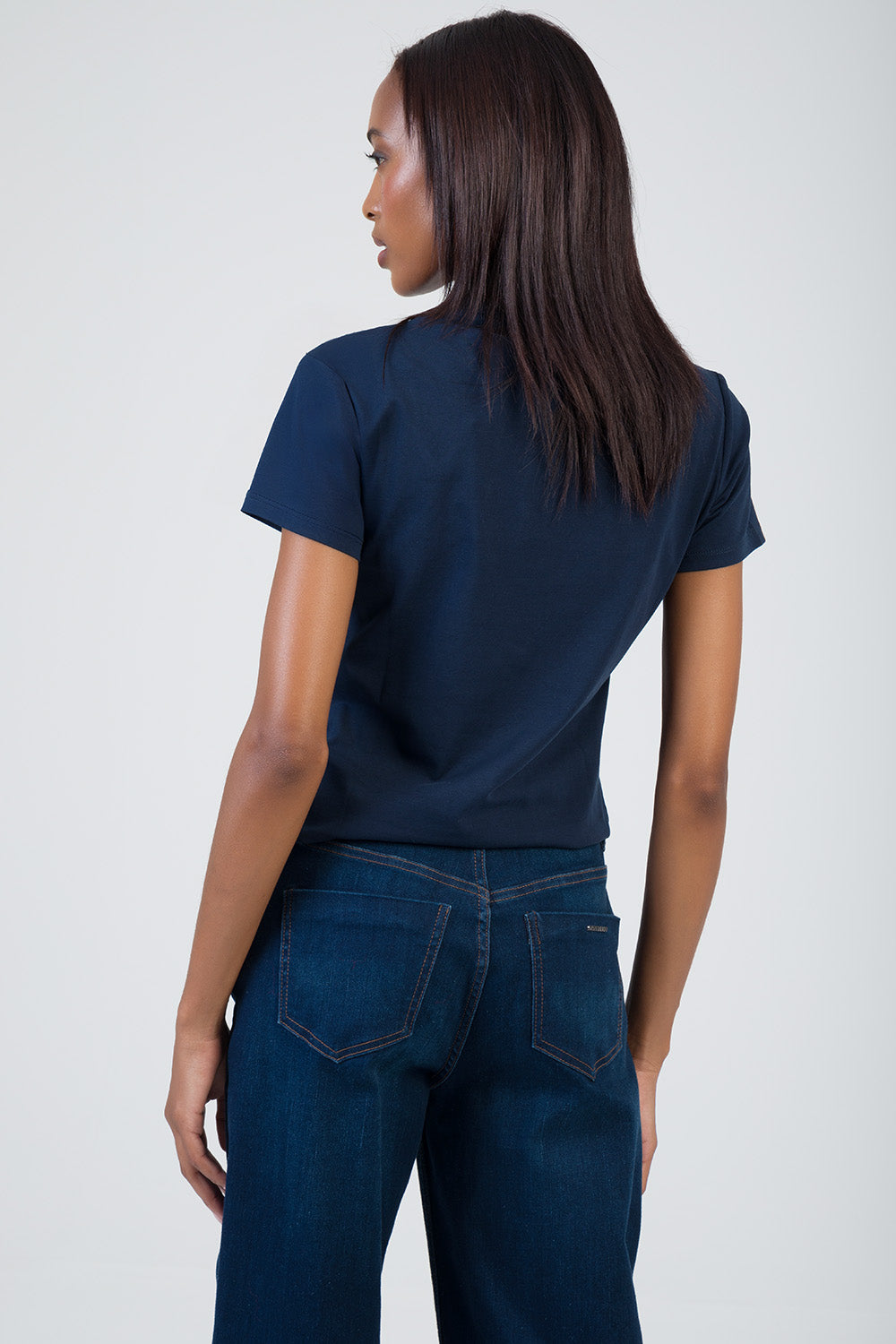 Keep It Cool Raised Pearl Regular T-Shirt - Navy