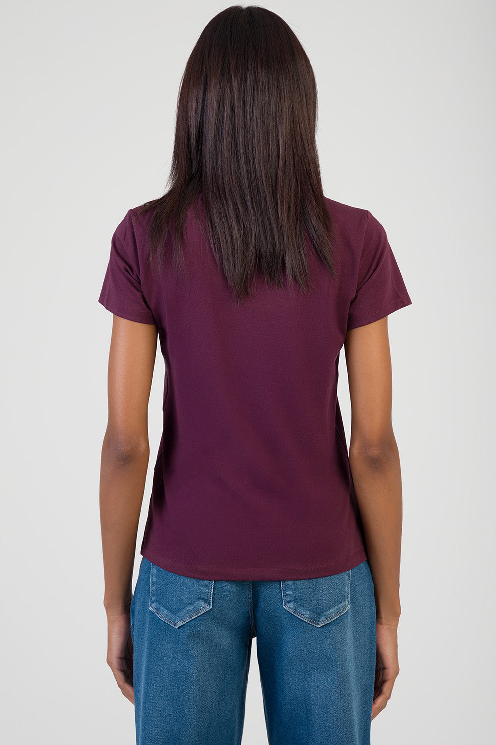 All Eyes On You Stud & Bling Regular T-Shirt - Burgundy