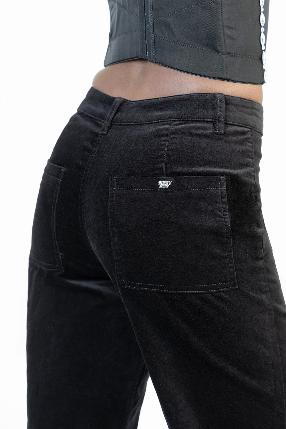 Paige High Waist Tailored Style Wide Leg Denim - Black