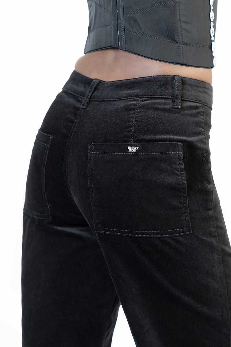 Paige High Waist Tailored Style Wide Leg Denim - Black