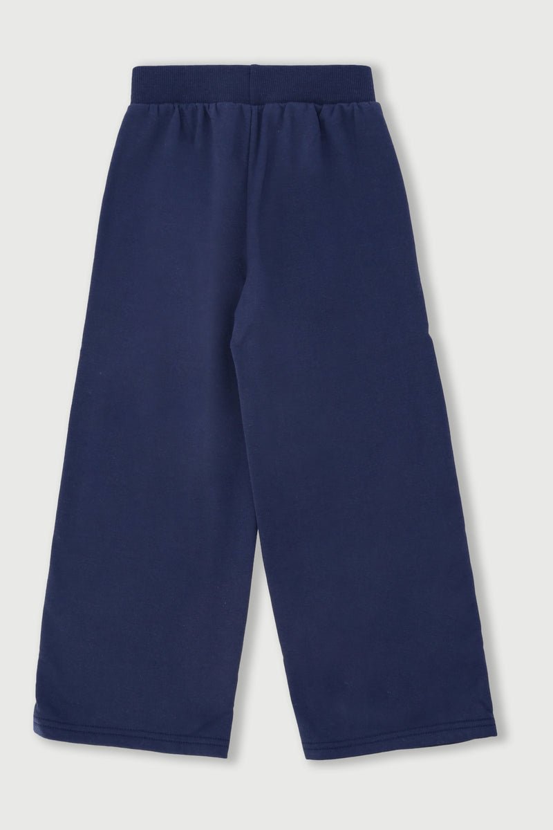 Pre-Girls Butterfly Applique Wideleg Pant - Navy