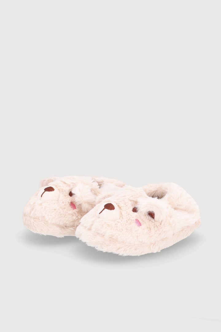 Pre-Girls Bear Slipper - Stone