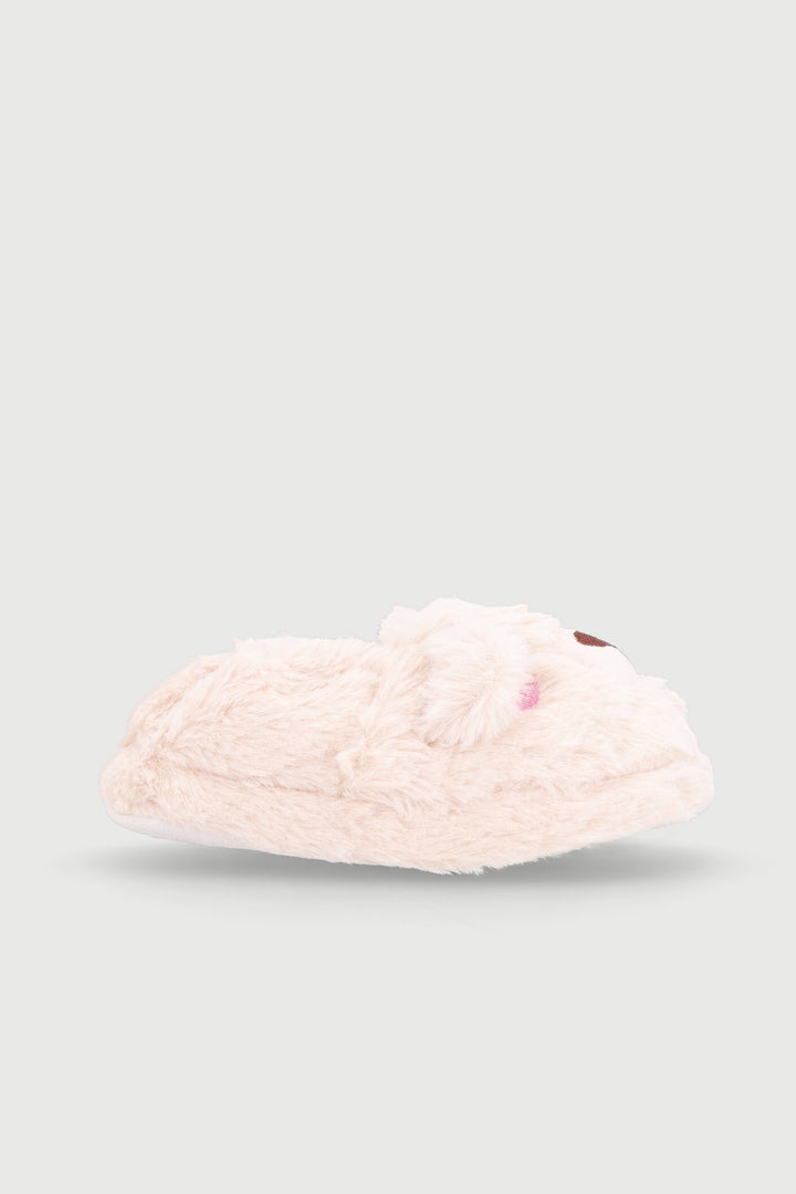 Pre-Girls Bear Slipper - Stone