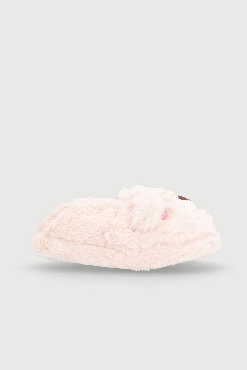 Pre-Girls Bear Slipper - Stone