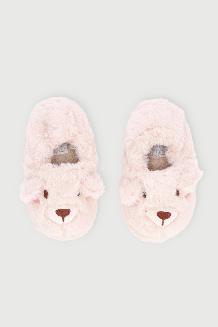 Pre-Girls Bear Slipper - Stone