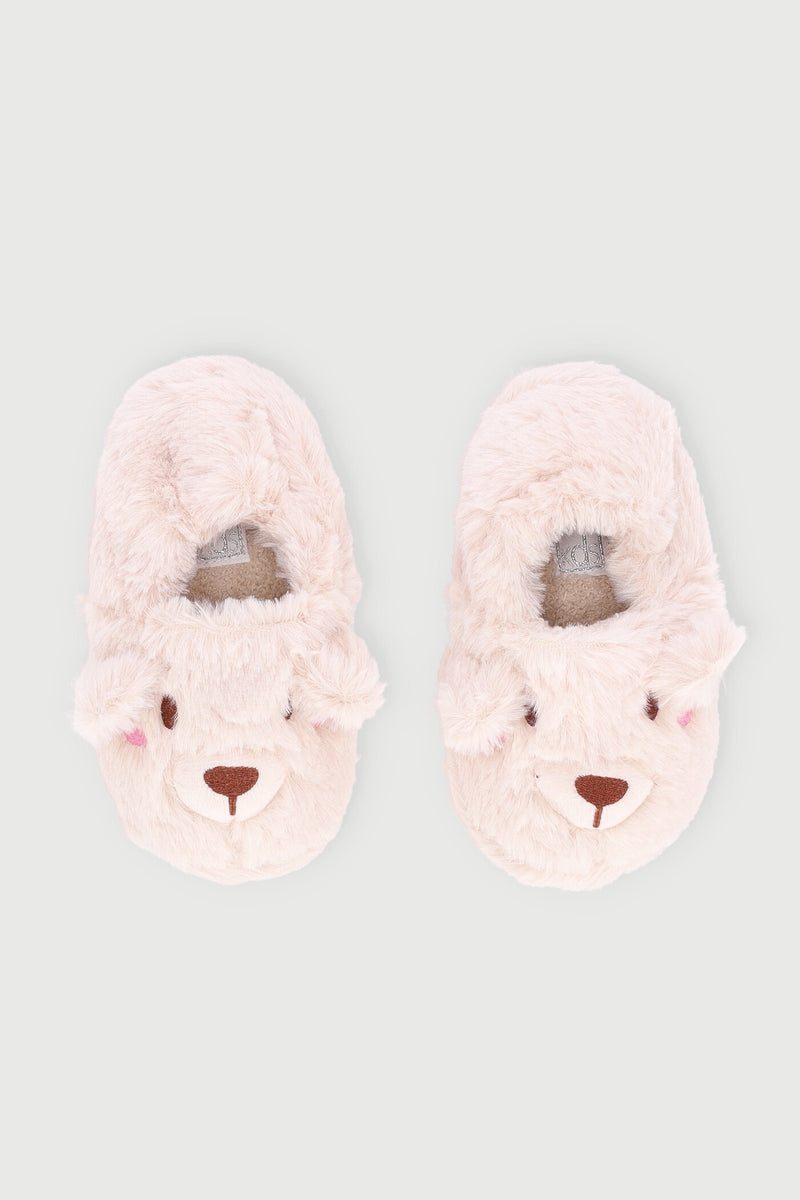 Pre-Girls Bear Slipper - Stone