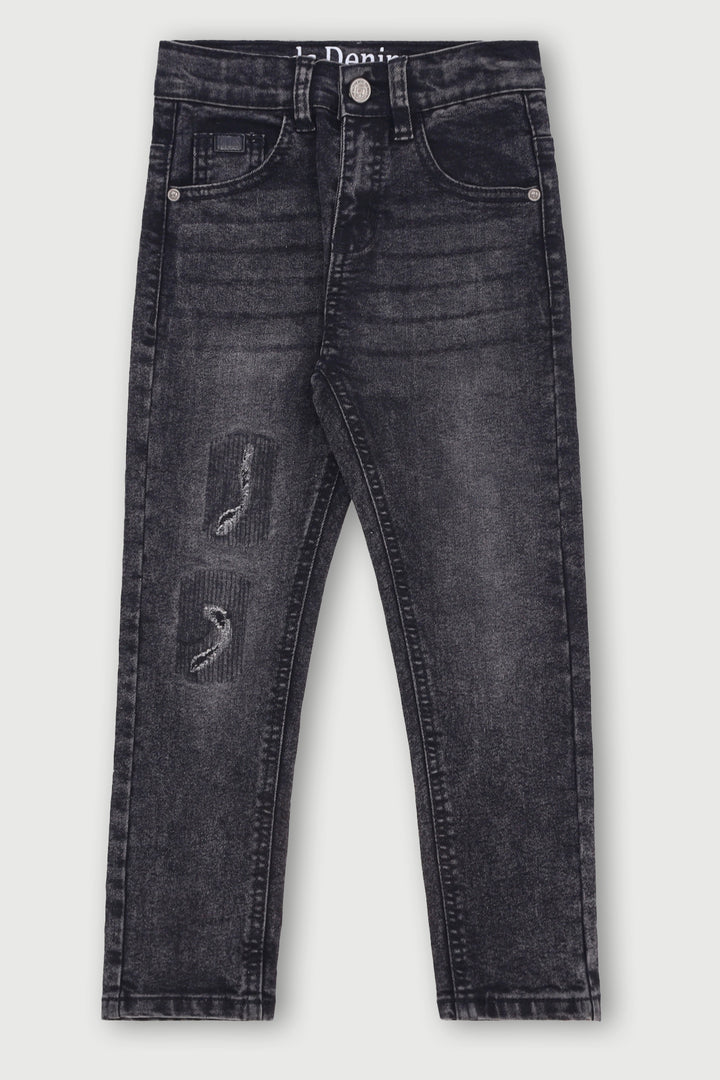 Pre-Boys Abrasion Rip Repair Denim - Charcoal