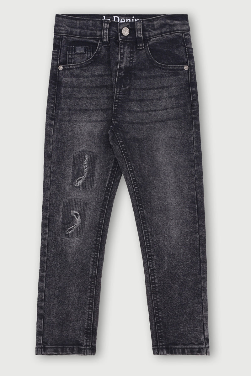 Pre-Boys Abrasion Rip Repair Denim - Charcoal