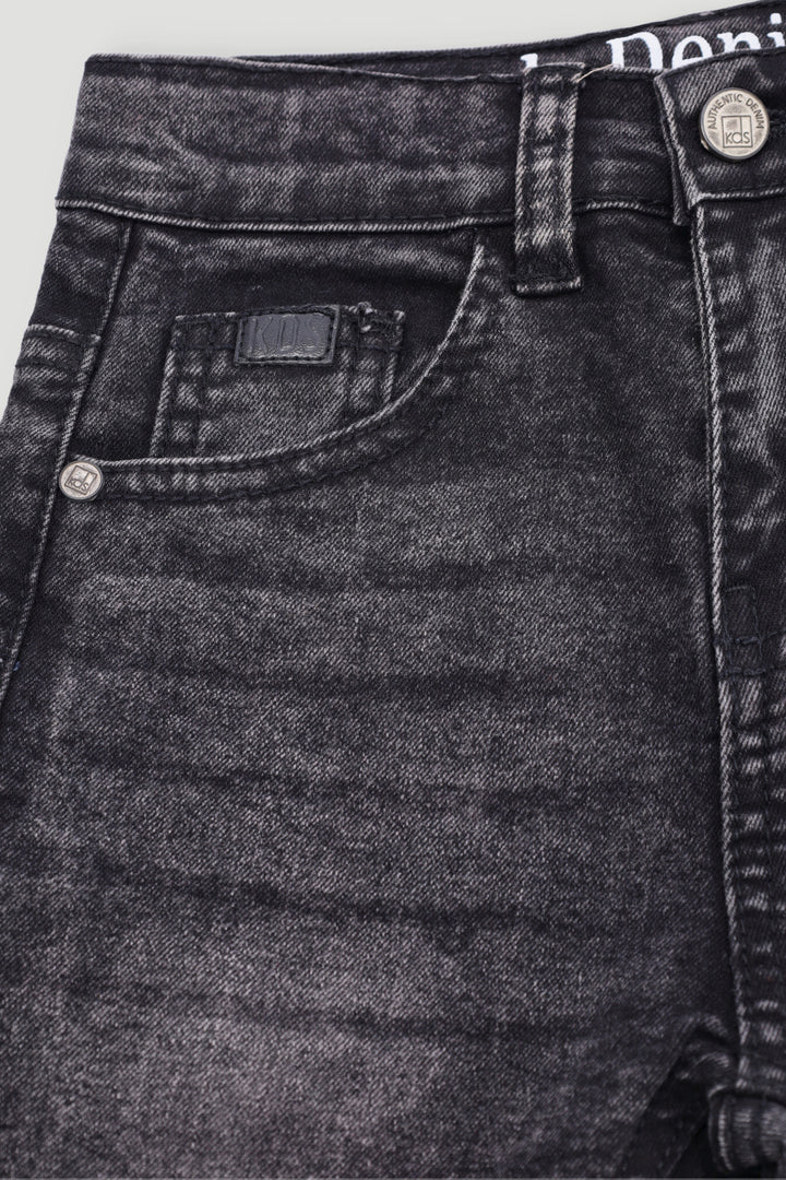 Pre-Boys Abrasion Rip Repair Denim - Charcoal