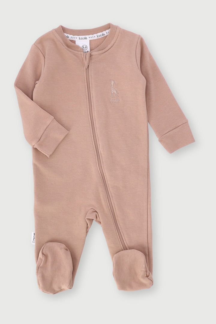 Keedo Baby Boys Core Fleece Sleepsuit - Taupe