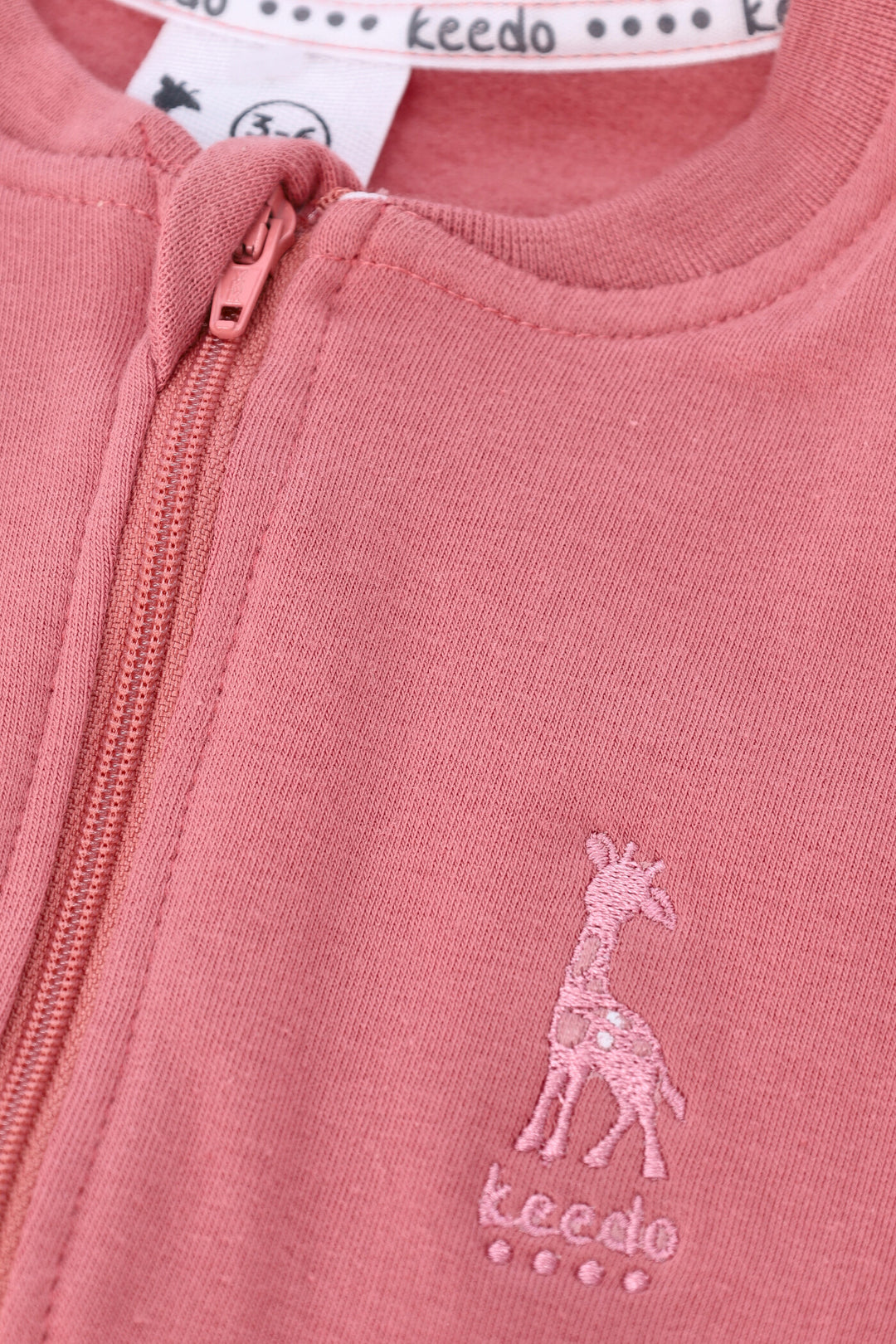 Keedo Baby Girls Core Fleece Sleepsuit - Dusty Pink