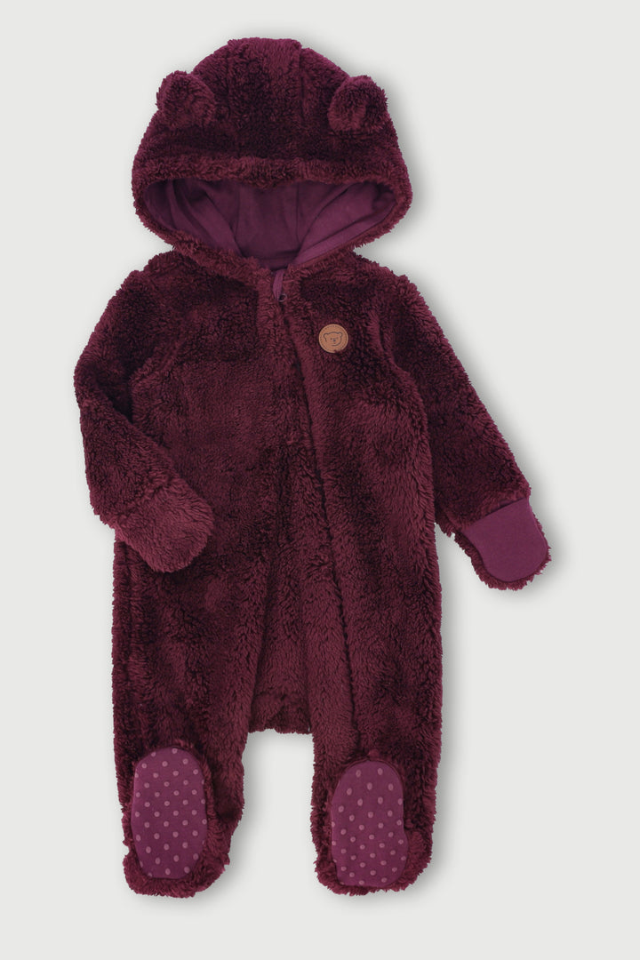 Baby Girls Core Sherpa Fleece Sleepsuit - Grape