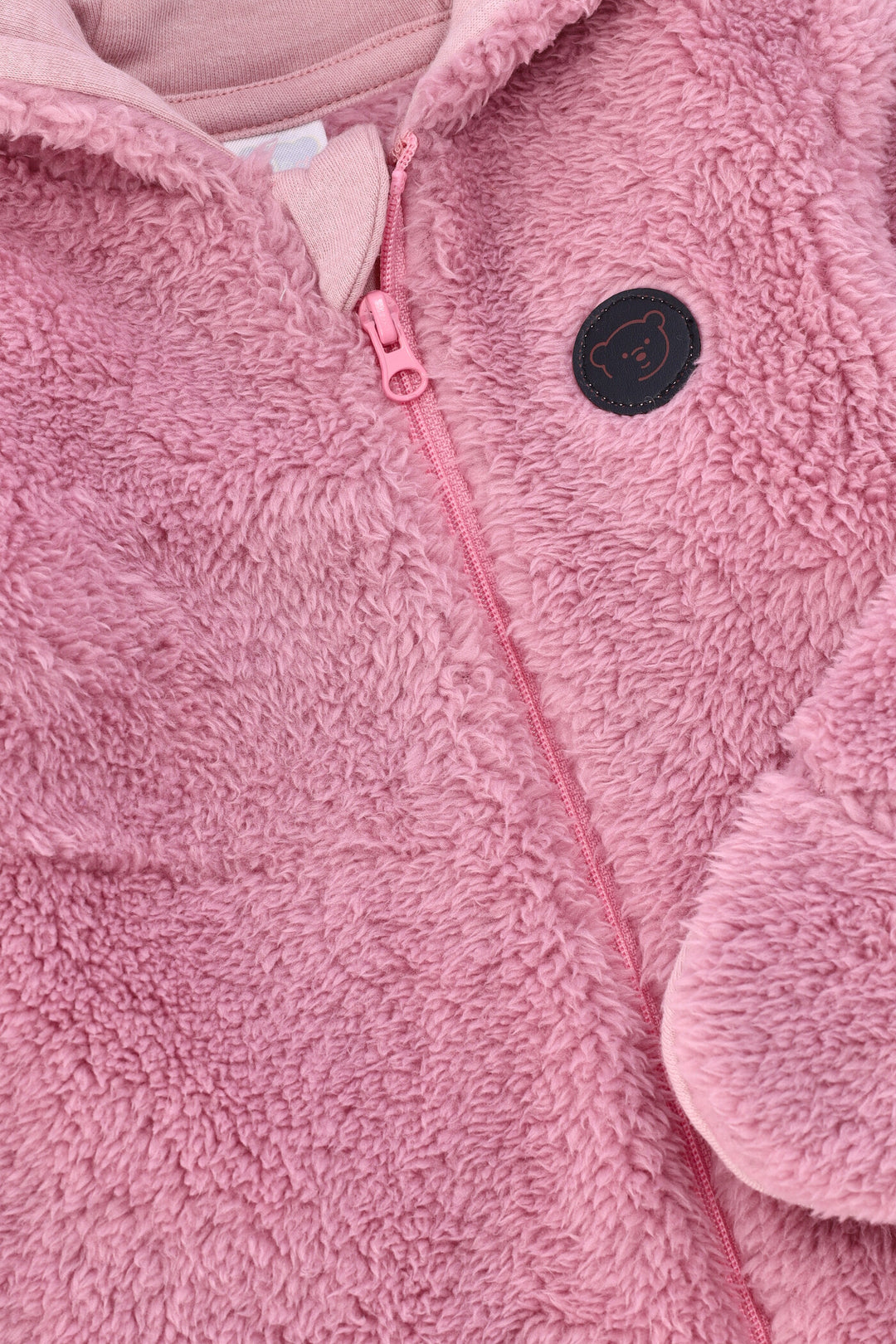 Baby Girls Core Sherpa Bear Sleepsuit - Pink