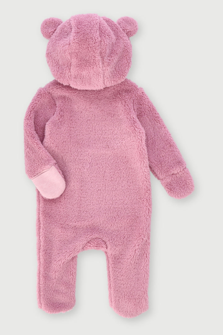 Baby Girls Core Sherpa Bear Sleepsuit - Pink