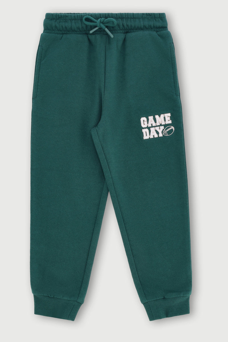 Pre-Boys Embossed Rugby Jogger - Dark Green