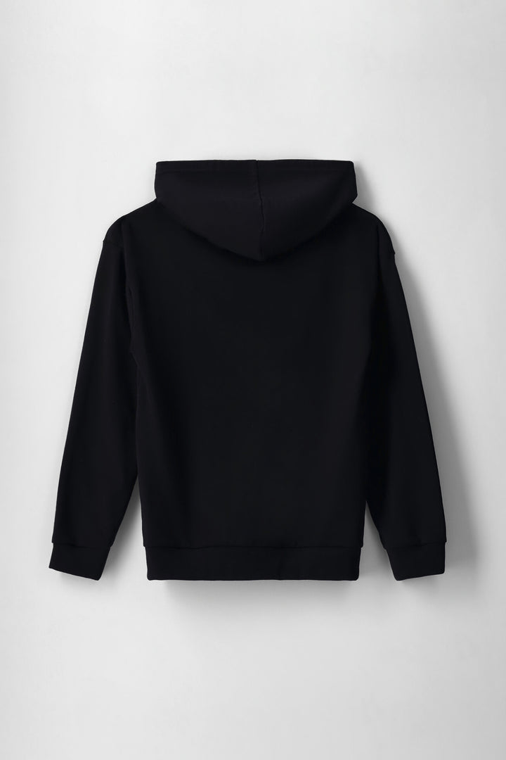 Boys NASA Print Fleece Hoody - Black