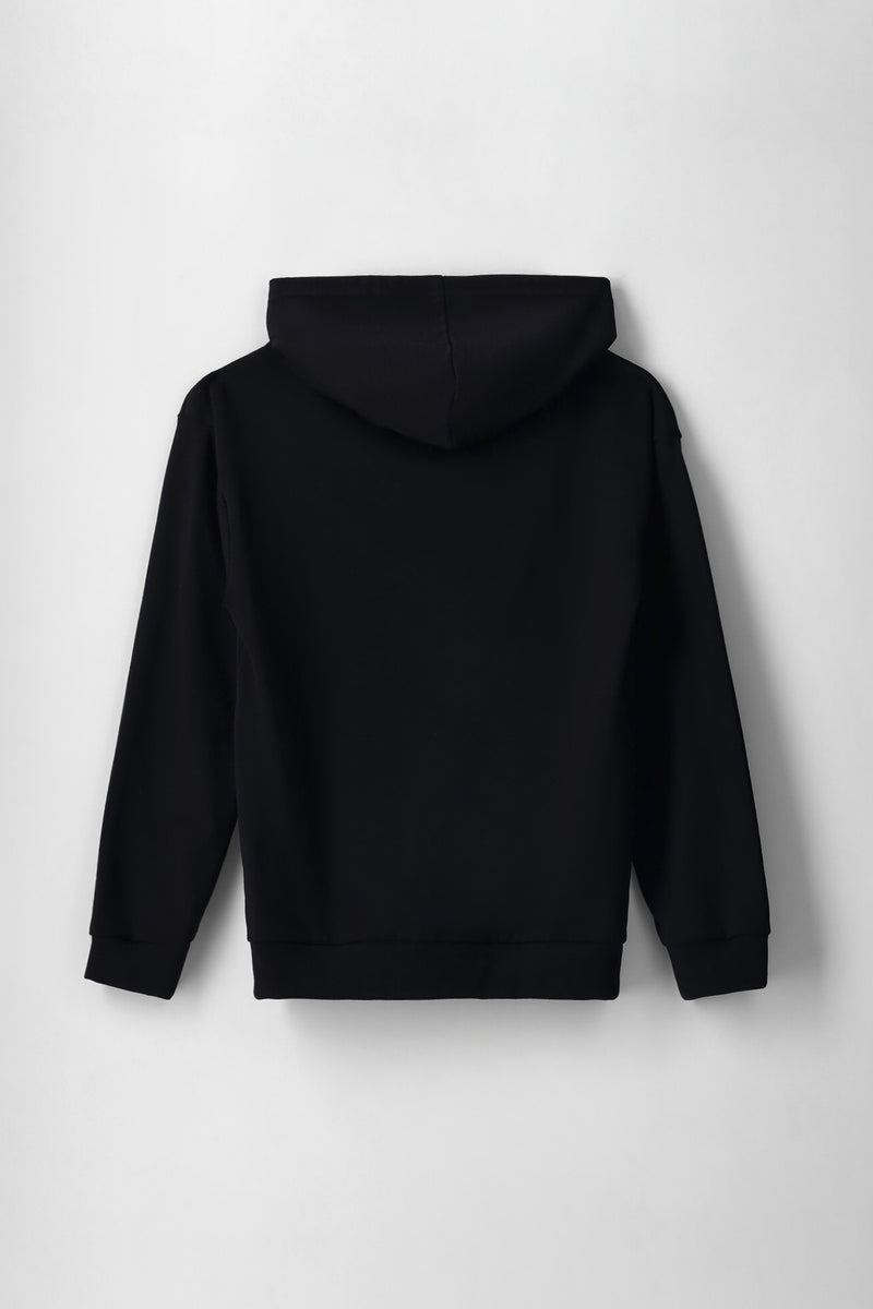 Boys NASA Print Fleece Hoody - Black