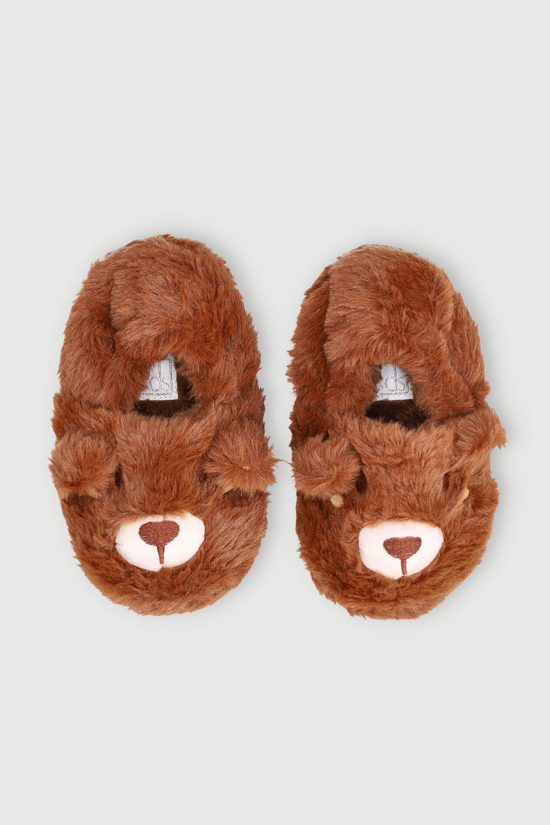 Pre-Boys Bear Slipper - Brown