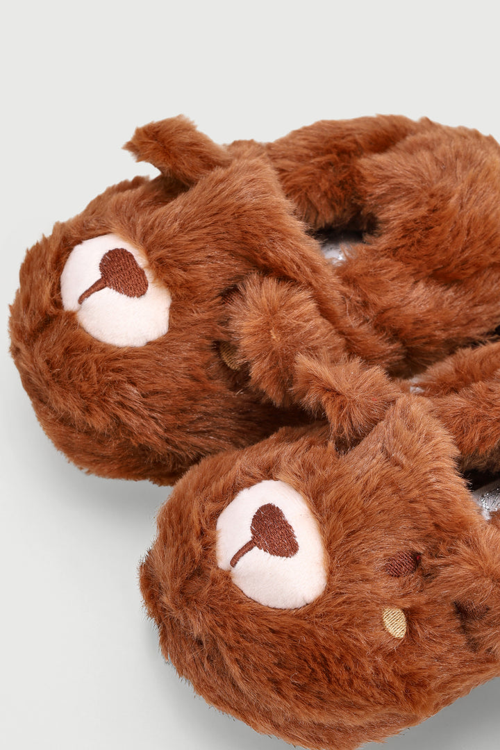 Pre-Boys Bear Slipper - Brown