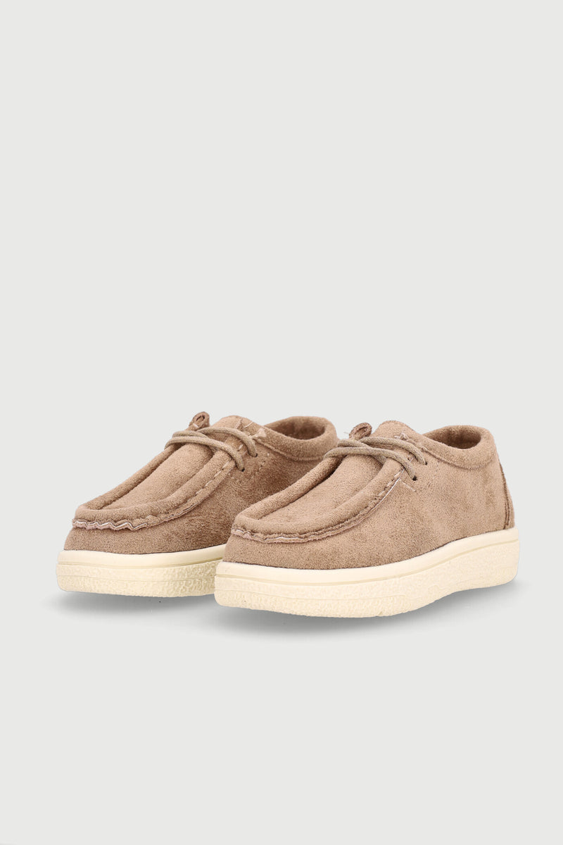 Pre-Boys Lace Up Moccasin - Taupe