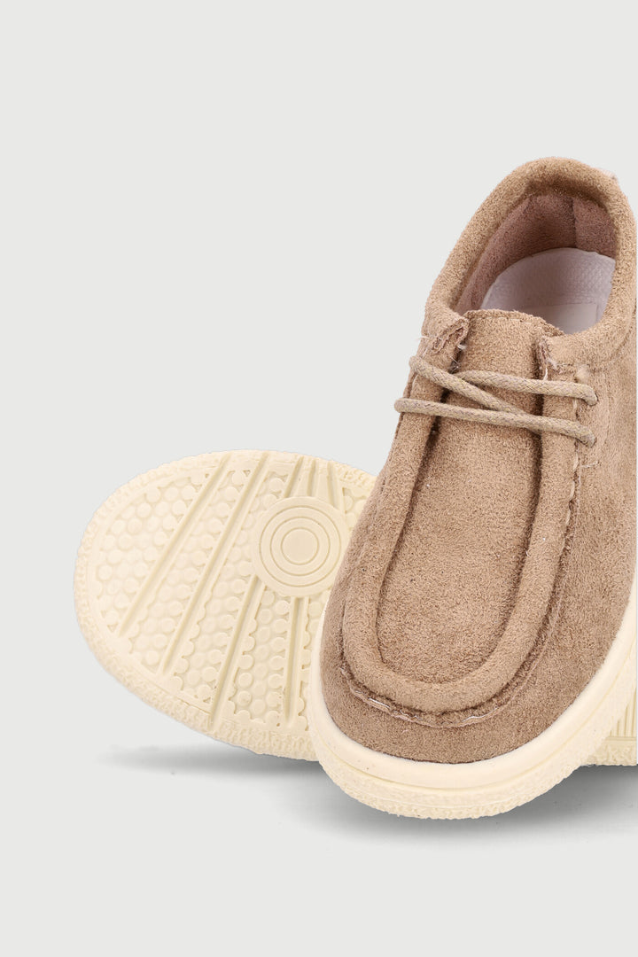 Pre-Boys Lace Up Moccasin - Taupe