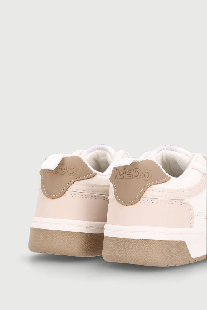 Keedo Boys Court Sneaker - White/Beige