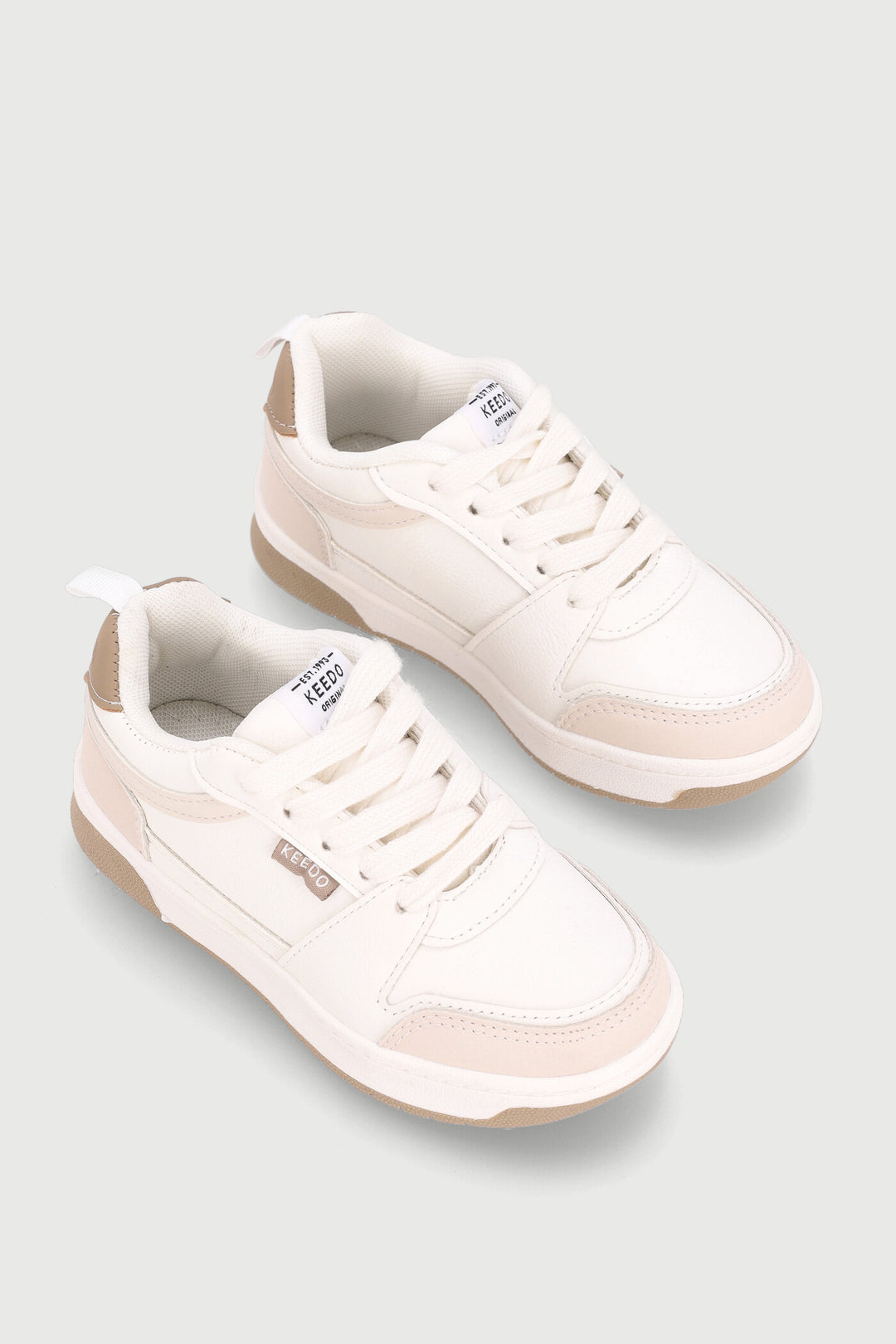 Keedo Boys Court Sneaker - White/Beige