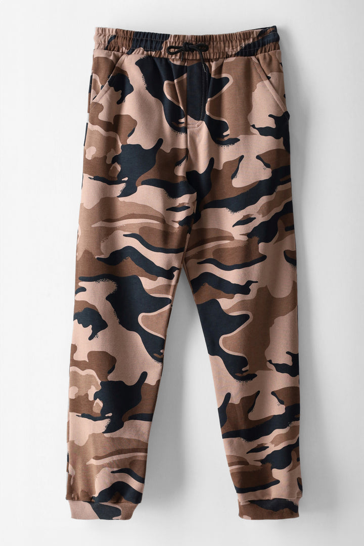 Boys Camo Print Jogger - Brown/Black