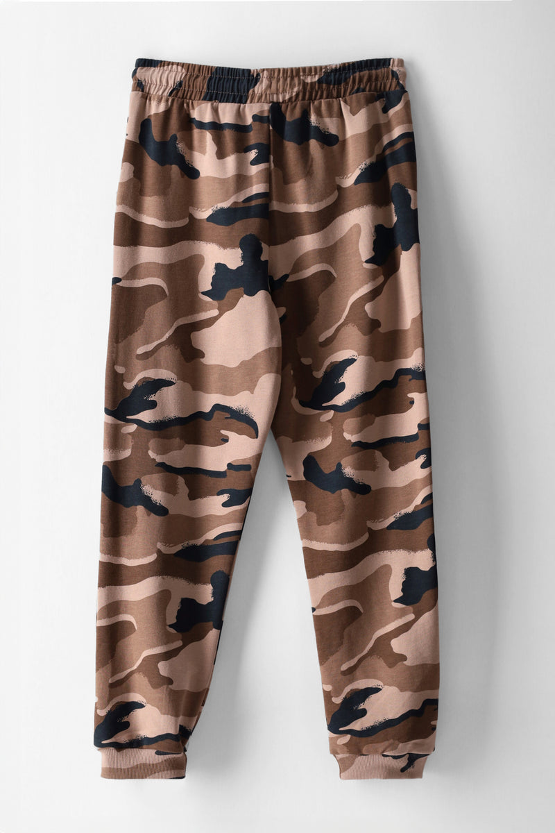 Boys Camo Print Jogger - Brown/Black