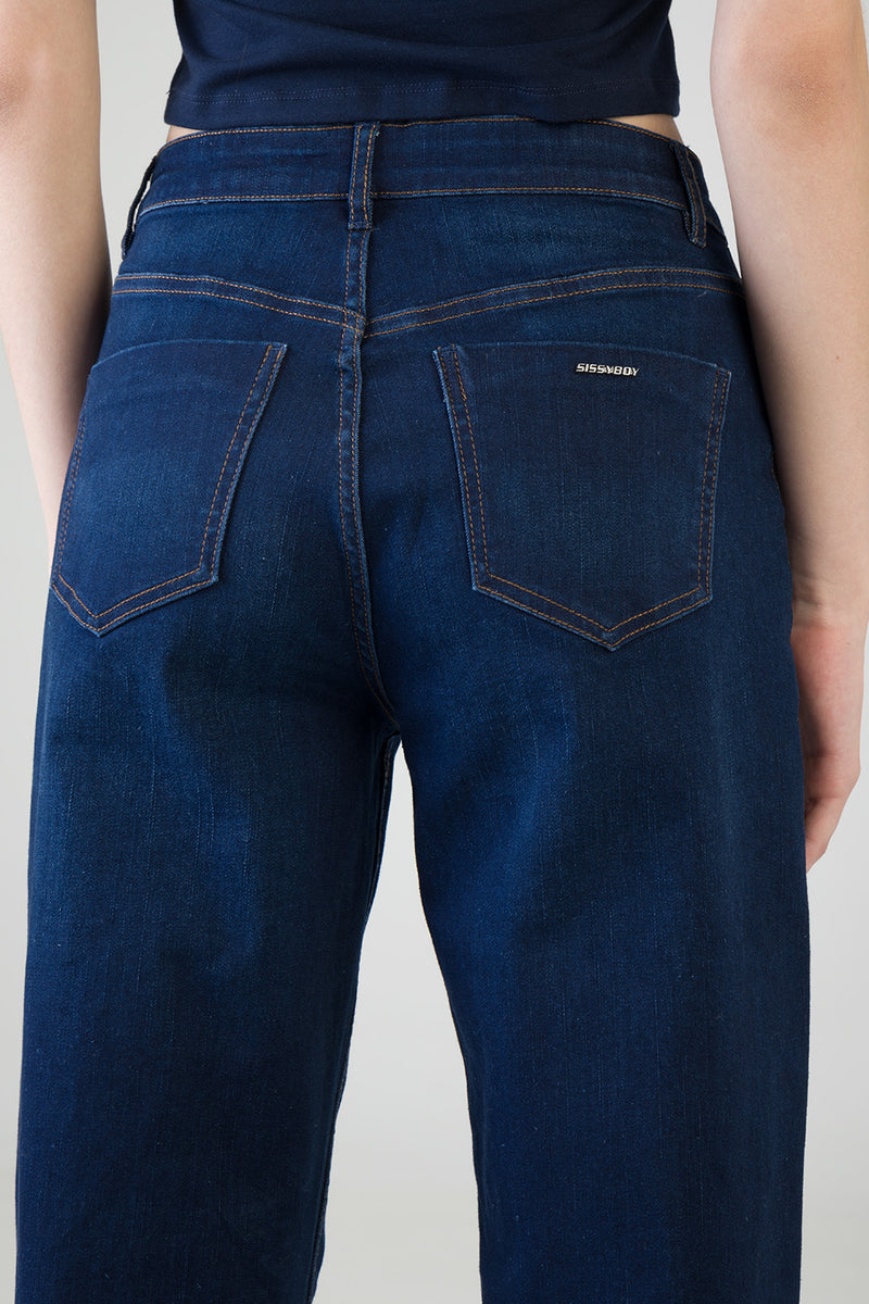 Sophia High Waist Wide Leg Denim - Dark Wash