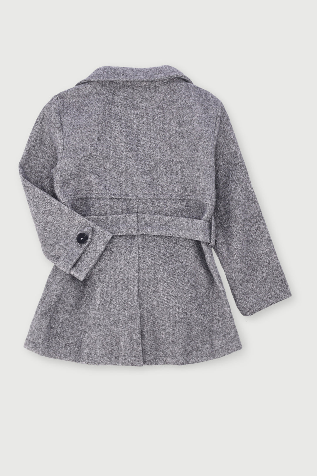 Pre-Girls Melton Trench Jacket - Grey