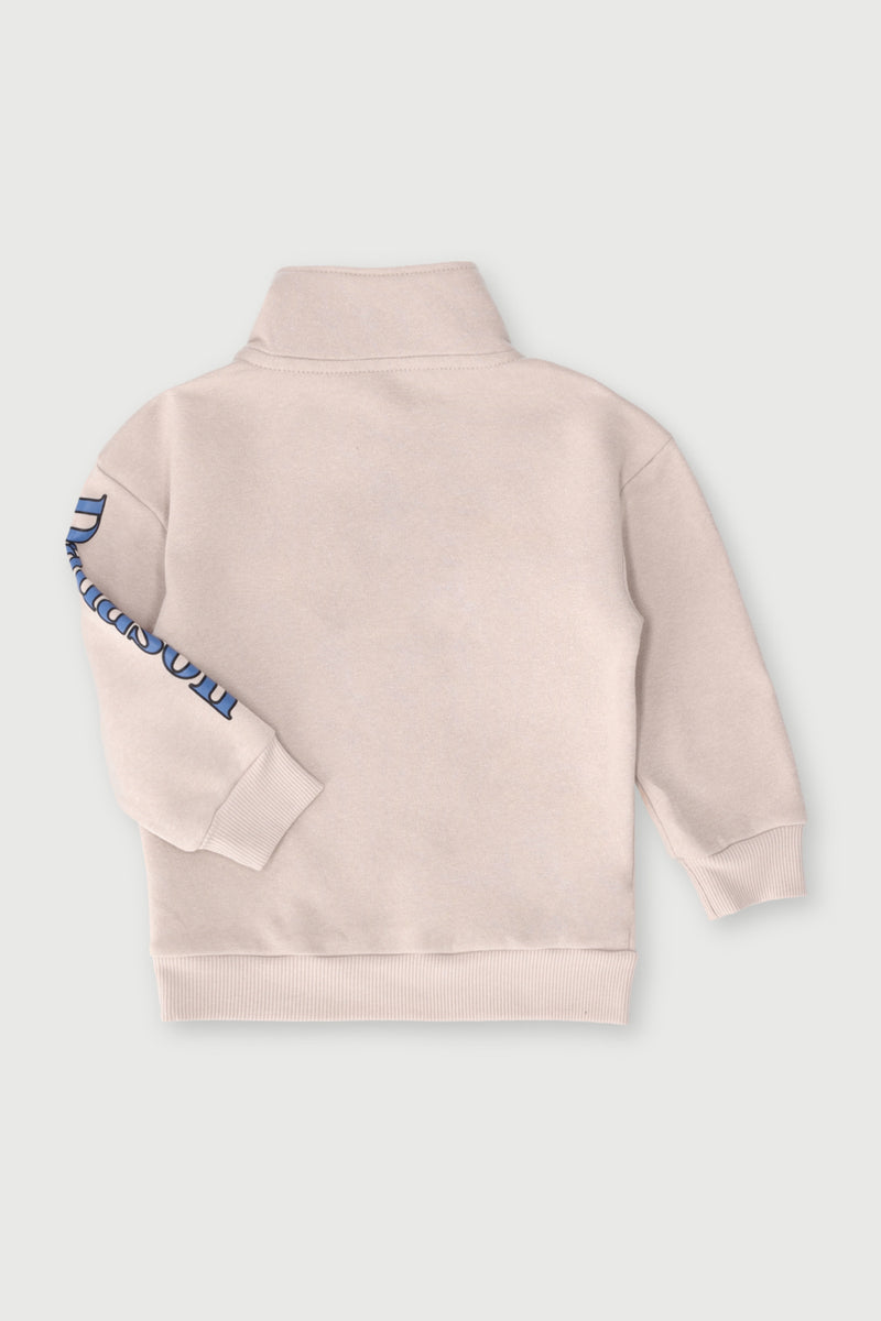 Pre-Boys Danasoli Quarter Zip Crew Top - Stone