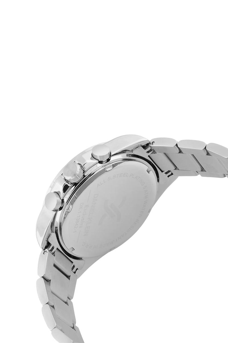 Silver Case & Black Dial Stainless Steel Bracelet Watch